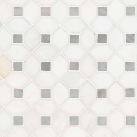 Msi Bianco Dolomite Dotty SAMPLE Polished Marble Mesh-Mounted Mosaic Tile ZOR-MD-0150-SAM